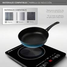 Placa inducción portátil RCA RC-12A3 (1 quemador) - Vidrio templado negro, control de temperatura + temporizador - 1 Quemador - Ver 8