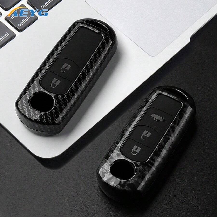 For Carbon Fiber Style ABS Car Key Case Cover For 2 3 6 Atenza,Axela,Demio, CX-5 CX5 CX-3 CX7 CX-9 2015 2016 2017 2018 2019 Accessories
