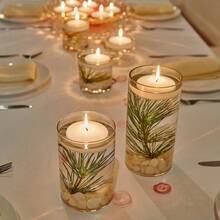 Set Of 24 3 - Inch Floating Candles, White Smokeless And Unscented, Burning Continuously 8 - 10 Hours, Suitable Valentine's Day, Weddings, Holidays, Home Decoration