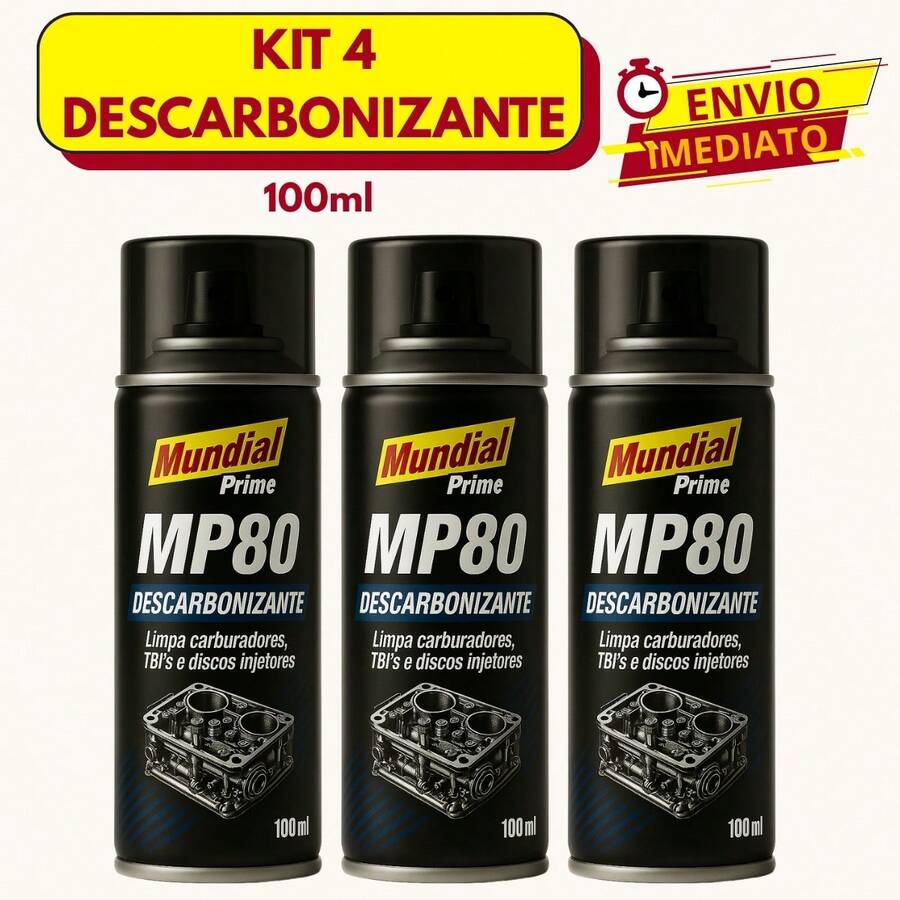 Kit 4 Spray Descarbonizante 100ml para Carro Alta Performance, Limpeza ...
