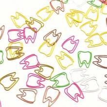 25pcs Whimsical Tooth-Shaped Paper Clips - Colorful Creative Iron Bookmarks For Office Supplies, Document Organizer, Stationery Binder Clips With Multicolor Design And Space-Saving Functionality For Easy File Management