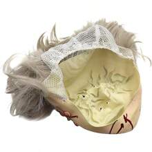 Genrico Mscara de bruja de terror de Halloween, mscara de fantasma de pelo blanco aliengena, mscara de zombi demonio, de disfraces, accesorios de de cosplay de A estndar - inicial - Ver 8