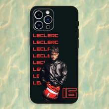 Funda de teléfono F1 C-Charles L-Leclerc-16 compatible con  16,15,14,13,12,11 Plus, Pro Max, XS, X, XR, SE, Mini, 8, 7, funda de silicona suave negra, funda compatible con  17, funda de  17 Pro, funda de  17 Pro Max - z6 - Ver 10