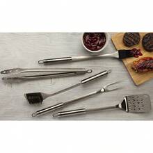 KUHN RIKON Pinzas para Barbacoa, Acero Inoxidable - Juego de herramientas de 5 piezas con estuche - Ver 11