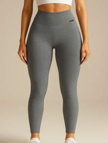 Kit 3 High Waist Legging Pants With No Transparency - 1藏青色+1酒紅+1灰色 - 查看 6