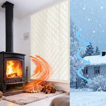 1片装冬季隔热窗帘，防风保暖，易撕贴安装，可伸缩设计，适用于客厅、卧室、厨房、地下室窗户，有效阻挡寒风。 - 淺米色 - 查看 2