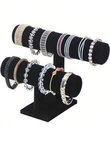 1 pièce Support d'affichage de bijoux, support de collier en forme de T, support de bracelet, support de montre-bracelet, convient pour l'organisation à la maison, la boutique ou l'exposition de bijoux, sans alimentation électrique, conception anti-emmêlement, présentation élégante, fermeture, placement de bureau durable, rangement , tour à bijoux haut de gamme