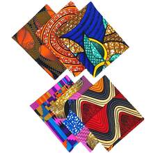 6pcs 44x55cm Random Color & Pattern African  Batik Fabric, Double-Sided Print Crafts Material For DIY Patchwork, Vibrant Home Decor
