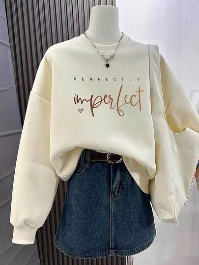 Sweat-shirt décontracté à manches longues et col rond pour femme, motif imprimé, tissu doux et confortable, lavable en machine, haut printemps/automne, sweat-shirt à capuche, coupe ample à la mode