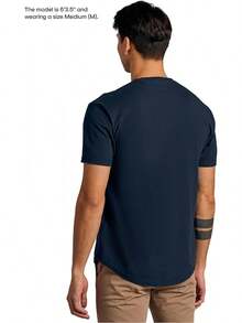 Mens T-Shirts – Curved Hem Tee Mens, Hipster Shirts For Men, Long Tail T Shirts For Man, Drop Cut Lounge/Sleephalloween - Hải quân - Xem 5