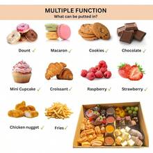 Paquete de 10 cajas de cartón resistentes para repostería caja de catering para exteriores con tapa de ventana para 5 a 8 personas para llevar comida postres y panadería 15 x 10 x 3.5 pulgadas - Marrn - Ver 6