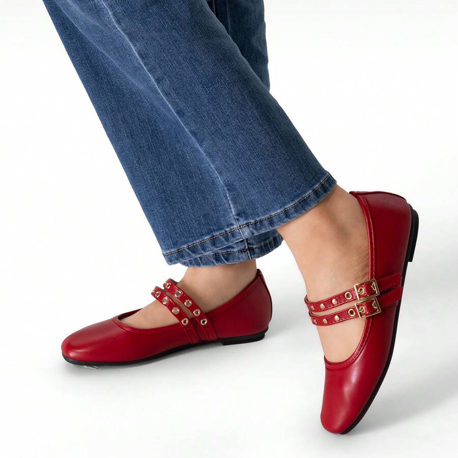 WEIDE Women Flats - Red - View 1
