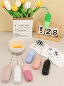 AOYI Máy đánh sữa mini, máy xay sinh tố cầm tay cho nhà bếp, máy trộn nước ép, máy đánh trứng điện, máy xay cà phê một nút bấm, máy đánh trứng, thiết bị nhà bếp nhỏ, dùng để nướng bánh tại nhà, căn hộ, khách sạn, có dây treo (không bao gồm pin AA) - Nhiều màu - Xem 1