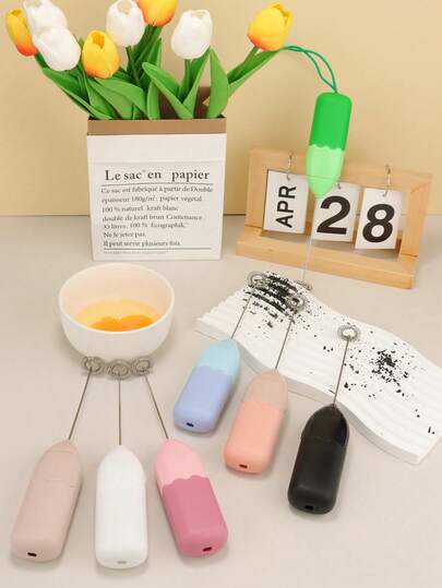 AOYI Mini Milk Frother, Hand Blender For Kitchen, Juice Mixer Electric Whisk, One-Button Operated Coffee Blenders, Egg Beater, Small Kitchen Appliances, For Home Baking, Apartment, Hotel, With Hanging Rope (AA Batteries Not Included)