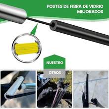 LENGSIDA Porteria Futbol, Juego de 2 Porteras de Fútbol para Plegables, Acero, Fibra de Vidrio, Oxford y Poliéster, Montaje Rápido - Negro - Ver 2