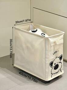 1 pièce Panier de rangement mobile avec roulettes, Organisateur de bureau sur roulettes, Panier de rangement mobile, Décoration de chambre, Panier cadeau, Rangement de chambre, Panier d'escalier, Panier de Pâques, Panier en bois, Panier cadeau mignon - Multicolore - Voir 3