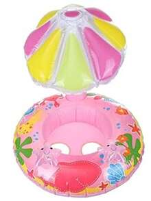 Boia Bote Bebê Cobertura Inflável Rosa Ou Azul Boia Piscina Parque aquático - Rosa chiclete - Visão 4