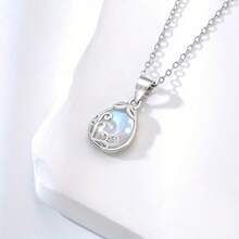 1 pezzo Collana con pendente a goccia in moonstone elegante in argento 925, minimalista e versatile, regalo per famiglia, amici, Natale, Ognissanti, San Valentino, compleanno