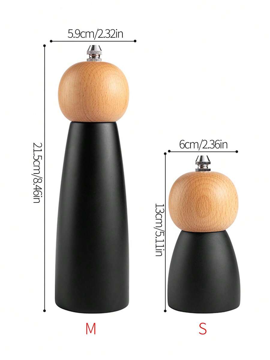 1 pieza Molinillo de pimienta, Pimienta negra, Pimienta de Sichuan, Botella de condimento de sal marina - Multicolor - Ver 1