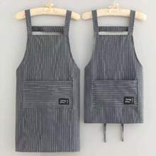 1pc Apron For Women, Sleeveless, Comfortable Breathable, Large Pocket, Dirt-Resistant, Striped Design, Suitable For Kitchen & Home Use - Multicolor - View 5