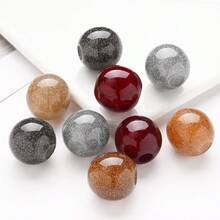 5/10pcs Autumn/Winter Resin Glitter Pearl Beads, Tubular/Round/Oval Shape, Dark Color Jade-Like High-Quality DIY Jewelry Beads