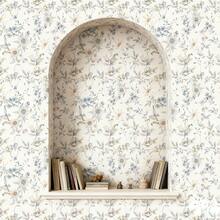 1卷浅蓝色花卉图案自粘壁纸,可移除且防水。适用于家居装饰、家具翻新、学生公寓和节日礼物装饰。 - 彩色 - 查看 3