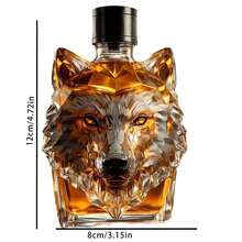 1pc Vintage Style Wolf-Crested Whiskey Bottle, Large-Capacity Creative Animal-Shaped Liquor Storage Bottle, Home Bar Decoration Ornament & Practical Wine Utensil, High-End Gift-Giving Whiskey-Specific Holding Container - Multicolor - View 11