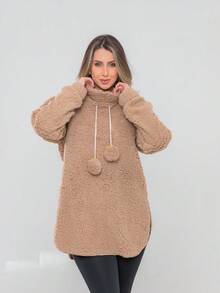 PomPom Teddy Coat, Warm, Premium Quality - 米色 - 查看 7