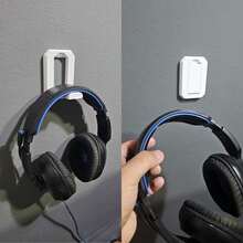 Gamer Headphone Headset Wall Mount Modern White - 白色 - 查看 1