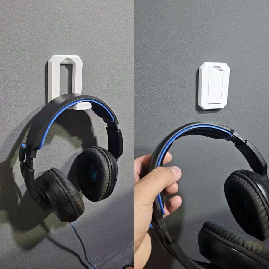 Gamer Headphone Headset Wall Mount Modern White - 白色 - 查看 1