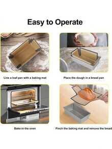 5/2pcs Reusable Silicone Bread Pan Liners, For 9 X 5 Inch Bread Pansafe Baking Mats, Non-Stick Reusable, Easy To Clean, Heat Resistant - Multicolor - View 4