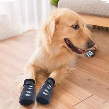 4 Waterproof Non-Slip Dog Socks, Pet Shoes, Breathable Outdoor Accessories - màu đen - Xem 7