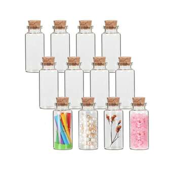 5/10/20 件 30 毫升玻璃瓶（带软木塞）、迷你玻璃瓶（带软木塞）、小型 DIY 装饰罐储物容器（用于圣诞节装饰）、小型药水留言瓶（用于生日、婚礼、婴儿洗礼、DIY 工艺品、礼物、派对礼品）