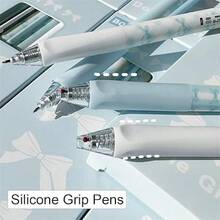 4 Pcs Cute Retractable Pens Bowknot Gel Pens 0. 5mm Fine Point Black Ink Smooth Writing Pen Office School Supplies Cartoon Kawaii Blue Pen For Women Girls (Blue)4 Pcs Cute Retractable Gel Pens 0. 5mm Fine Point Black Ink Smooth Writing Pen Office School Supplies Cartoon Kawaii Blue Pen For Women Girls (Blue) - 藍色的_ - 查看 5
