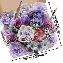 Artificial Flowers Silk Purple Flowers Wedding Cake Flowers For DIY Bridal Bouquets Centerpieces Fake Flowers Arrangements Baby Shower Party Home Cake Deco - 紫色 - 查看 3