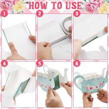 24 Pieces Tea Party Decorations Flower Boxes Spring Theme Princess Party Centerpiece Decorations 4 Style Cute Teapot Shape DIY Flower Box For Birthday Mother's Day Wedding Shower Party Table Decor - 彩色 - 查看 8