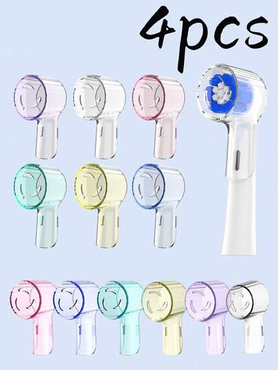 4pcs/1pc Toothbrush Head Covers, Toothbrush Head Plastic Dust Covers, Compatible With Ultimate Clean Gentle Care Replacement Heads And Io Series 3 4 5 6 7 7g 8 9 Electric Toothbrushes, Convenient Travel Item, Home Dorm Supplies Household Bathroom Decor Fall Decor Back To School