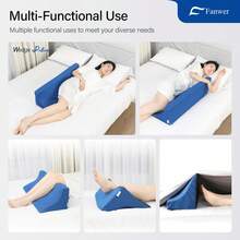 24in/34.2in Bed Wedges & Body Positioners, 30 Degree Wedge Pillow For Side Sleeping/After Surgery, Triangle Foam Bed Wedge Pillow With Blue Machine Washable Cover, For Pregnancy, Back - Multicolor - View 10
