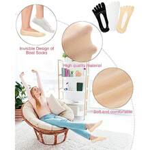 6 Pair Bunion Relief Socks Toe Alignment Compression Toe Separator Socks No Show Low Cut Liner Five Finger For Women And Men Bunion0928 - 如圖 - 查看 5