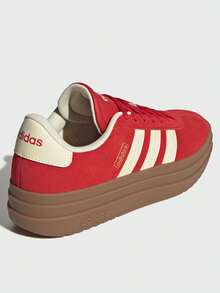 Adidas VL Court Bold Classic Sneakers, Thick Sole Casual Trainers, "T-Toe Shoes", Daily Styling Thick Bottom T-Shaped Toe, Modern And Classic Elements, Rubber Outsole With EVA Insert, Leather And Synthetic Material Lining, Three Stripes And Linear Logo - Red - View 6