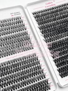 30D+40D+50D+60D Mixed 640pcs Eyelash Extension Kit, DIY Eyelash Extension Set, Individual Lash Cluster, D Curl Eyelash Extension Kit, Includes Adhesive, Sealant And Eyelash Extension Tools, Suitable For Daily Use, Parties, Travel, Or As Gifts For Family And Friends - 黑色 - 查看 6