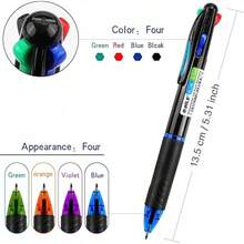 4 Pack Multicolor Ballpoint Pens 4-In-1 0.7mm Colored Retractable Ballpoint Gift Pens For Office4 Pack Multicolor Ballpoint Pens 4-In-1 0.7mm Colored Retractable Ballpoint Gift Pens For Office School Supplies Students Gift School Supplies Students Gift - 4_ - 查看 2