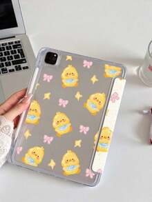 Süßes Cartoon-Enten-Muster doppelseitige Acryl, klare Kristall Tablet Hülle. Kompatibel mit iPad 11 (2025/10.9)/Air 4/5/6/7 (2025/10.2)/Pro 11/10th/9.7/10.5, kompatibel mit Samsung Galaxy Tab. Es verfügt über eine Sleep/Wake-Funktion und einen mehrwinkeligen faltbaren Ständer. Perfekter Alltagsschutz und ein tolles Geschenk für Feiertage mit einem stylischen, minimalistischen Leoparden-Muster.