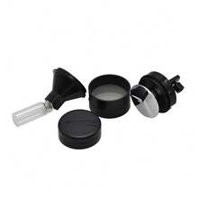 直径 4.3 厘米手动研磨器 - 塑料机身，锋利金属刀片，轻松研磨（无需用电），附赠玻璃储物罐，是节日送礼佳品（万圣节/圣诞节） - 黑色 - 查看 4