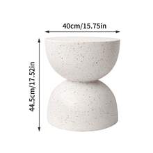 UNHO Round Terrazzo Side Table Accent Table Outdoor Bar Stool Patio Deck Table - Multicolor - View 4