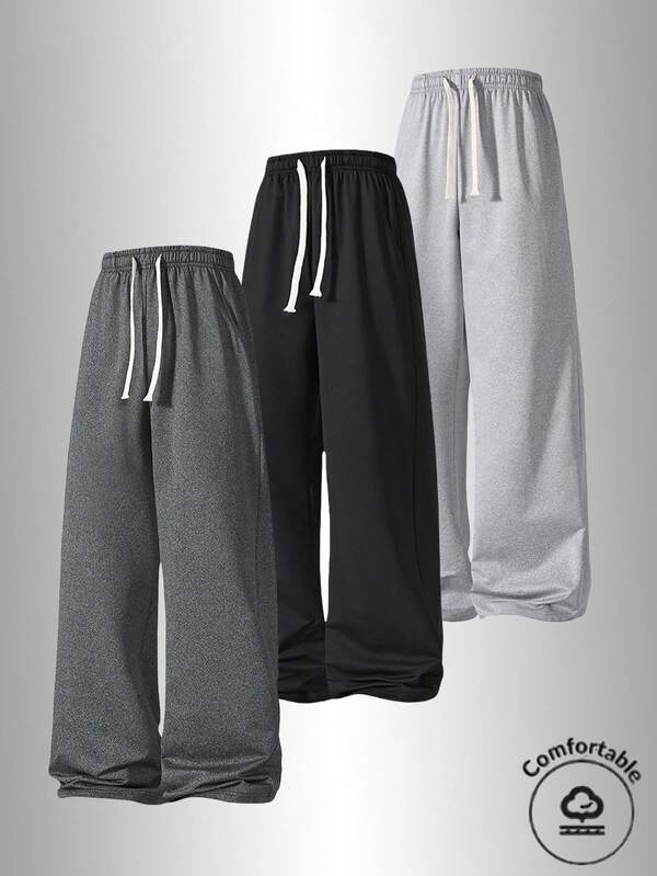 Men's Outdoor Casual Pants-All-Season Wear-Featuring A Relaxed Straight-Leg Fit With A Basic Drawstring Waistband And Pockets. The Perfect Choice For Fitness, Outdoor Hiking, And Back-To-School Essentials.