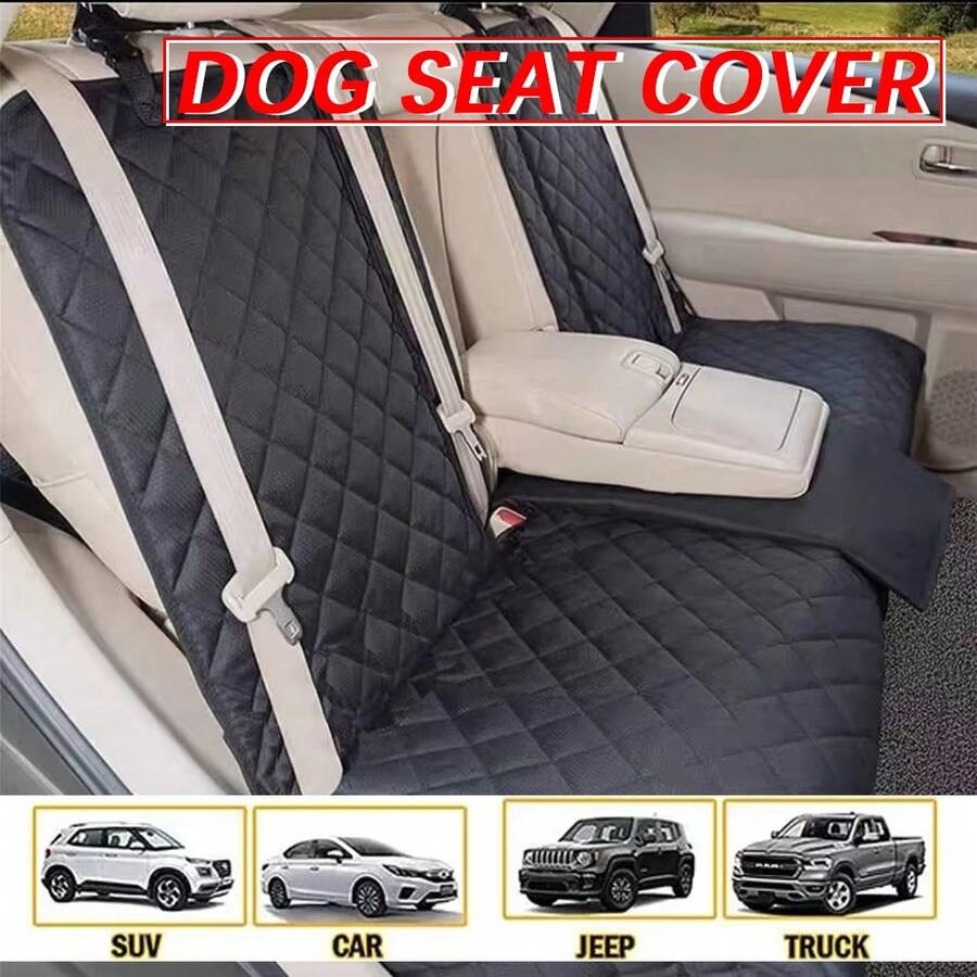 Seat Covers Car Scratch-Resistant Heavy-Duty Material Car Seat Covers Protects Against Pet Damage And Liquid Spills Dog Car Accessories With Waterproof Full Coverage Design Dog Car Seat Essential For Road Trips And Outdoor Adventures With Pets - màu đen - Xem 1