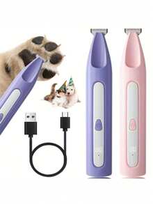 1 pieza Recortadora de pelo para mascotas recargable inalámbrica, adecuada para el aseo de perros pequeños, afeitadora eléctrica de bajo ruido con indicador de encendido LED, diseñada para patas, ojos, orejas, cara y cola, aplicable para diversas mascotas domésticas pequeñas - Multicolor - Ver 12