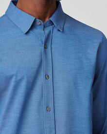 Men's Commuter Shirt, Performance Dress Shirts For Men, Machine Washable, Wrinkle Resistant, Slim Fit Button Down Shirthalloween - Medium Blue Oxford - View 8
