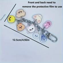 2D Flat - 1 Piece 2D Flat Keychain Acrylic Keychain, Cartoon Character Pendant Backpack Accessory, Colorful Gift For SKZ Fans, Christmas Gift - Kiểu 1 - Xem 3